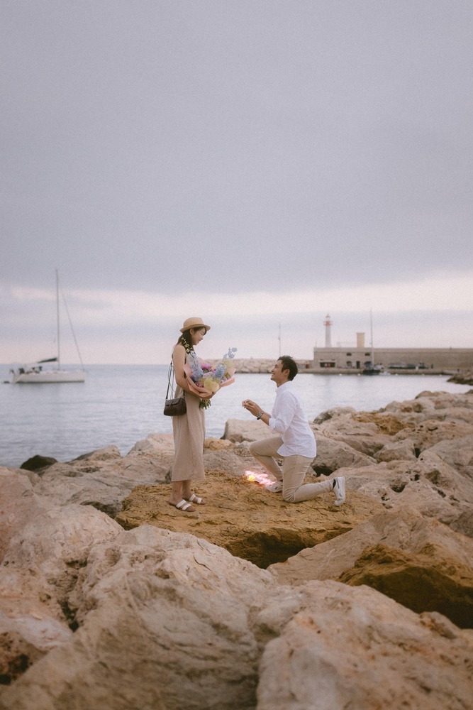 a surprise wedding proposal in menton, french riviera