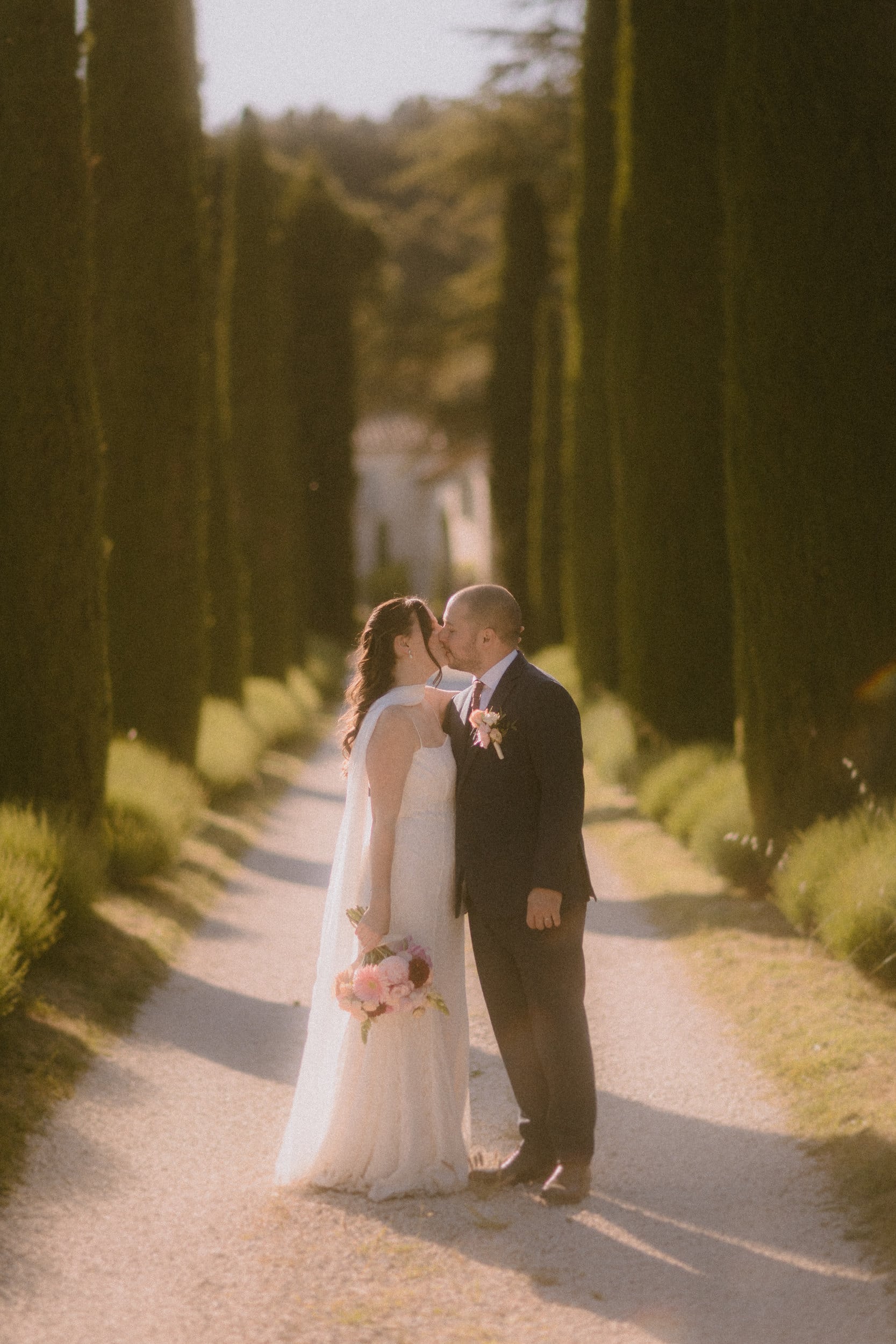 wedding le mas des costes in the cypress alley of the venue