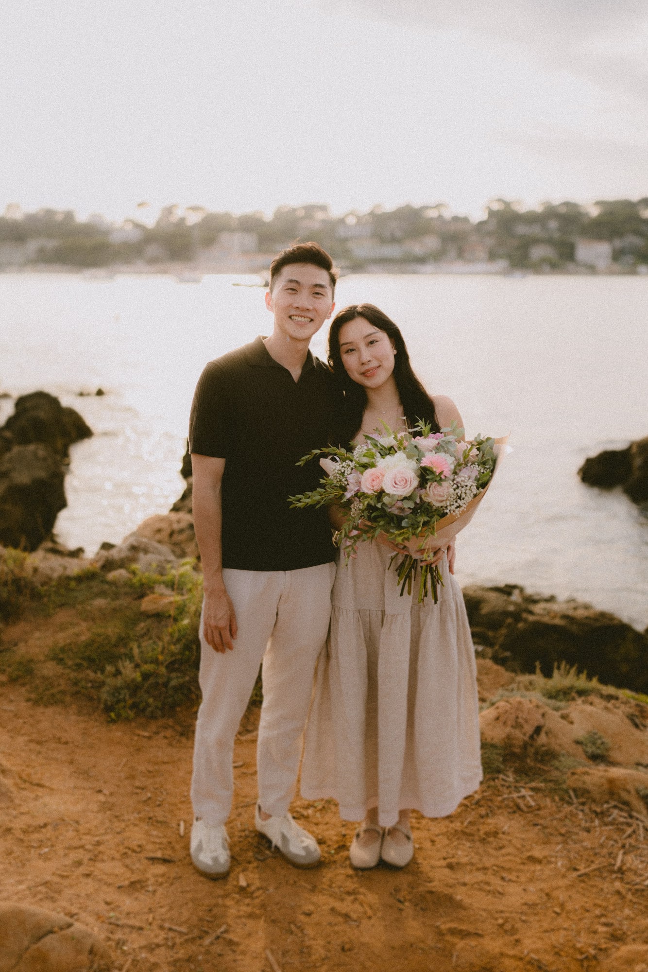 Samuel and Pei Yee, candid proposal photos on the French Riviera, antibes proposal photographer antibes, spontaneous and candid photos on the French riviera